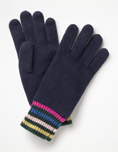 Stripe Detail Gloves - Navy Stripe Detail Gloves - Navy
