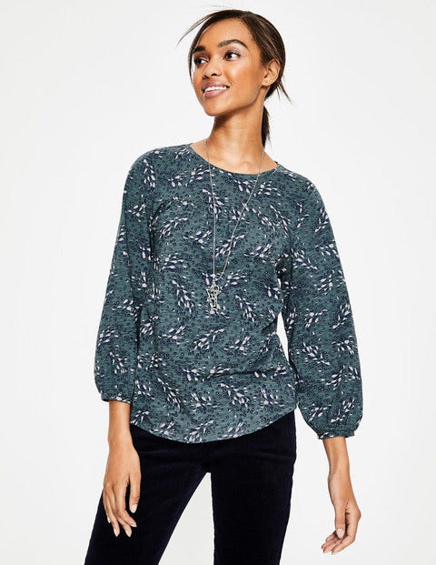 Freya Jersey-Shirt - Kieferngrün, Herbstlaub Freya Jersey-Shirt - Kieferngrün, Herbstlaub