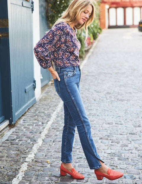 Freya Jersey Top - Navy Autumnal Leaves Freya Jersey Top - Navy Autumnal Leaves