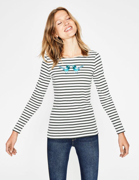 Marinière Make A Statement - Broderie Kissing Bird Marinière Make A Statement - Broderie Kissing Bird