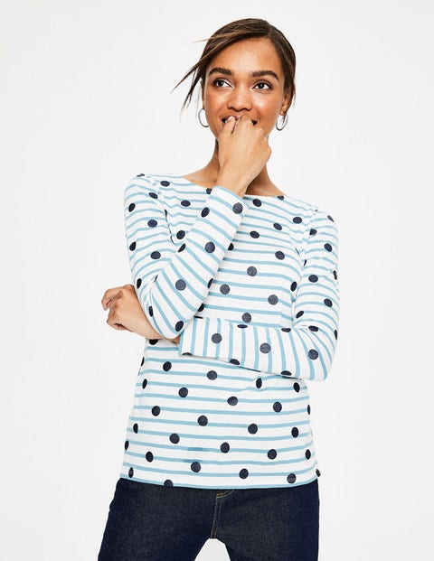 Statement-Bretonshirt - Navy, Glitzertupfen Statement-Bretonshirt - Navy, Glitzertupfen