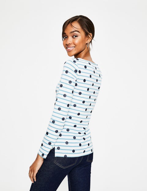 Statement-Bretonshirt - Navy, Glitzertupfen Statement-Bretonshirt - Navy, Glitzertupfen