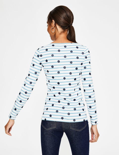 Statement-Bretonshirt - Navy, Glitzertupfen Statement-Bretonshirt - Navy, Glitzertupfen