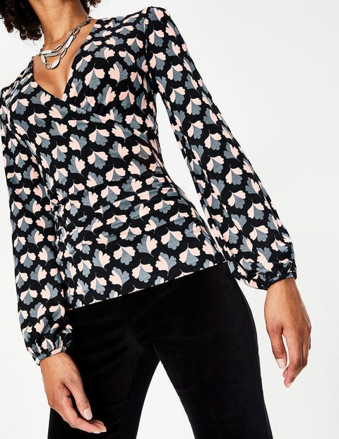 Elodie Wrap Top - Black Oak Leaf Elodie Wrap Top - Black Oak Leaf