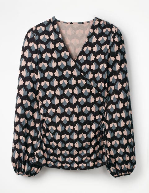 Elodie Wrap Top - Black Oak Leaf Elodie Wrap Top - Black Oak Leaf