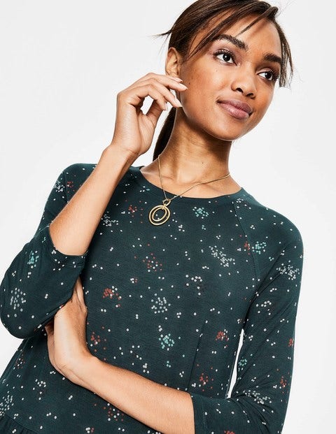 Katrina Jersey Top - Seaweed Clustered Spots Katrina Jersey Top - Seaweed Clustered Spots