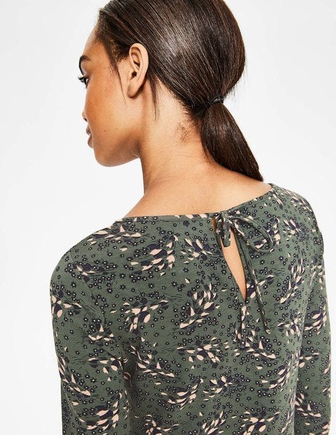 Robe Posie En Jersey - Motif feuilles d'automne pin Robe Posie En Jersey - Motif feuilles d'automne pin