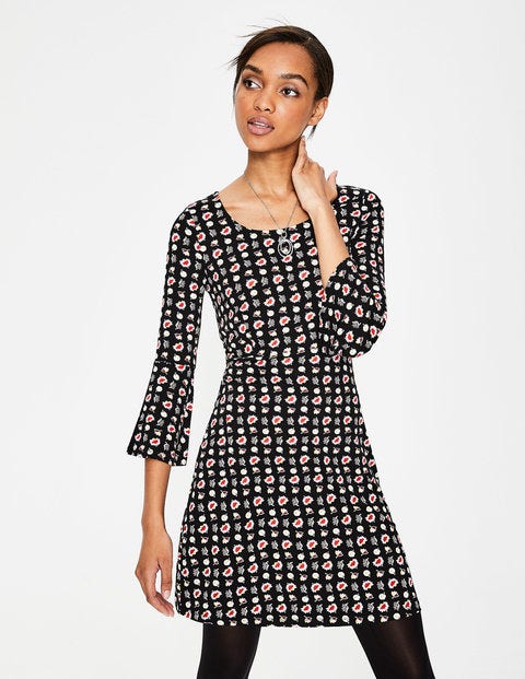Miriam Jersey Tunic - Black Flower Press Miriam Jersey Tunic - Black Flower Press