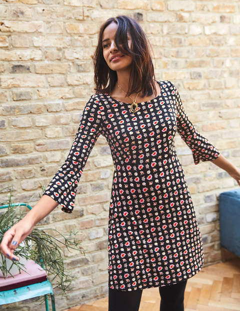 Miriam Jersey Tunic - Black Flower Press Miriam Jersey Tunic - Black Flower Press