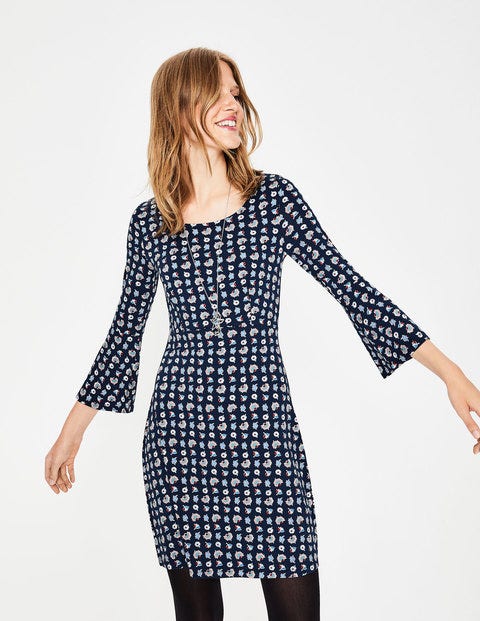Miriam Jersey Tunic - Navy Flower Press Miriam Jersey Tunic - Navy Flower Press