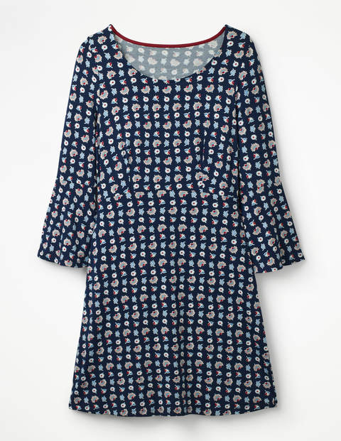 Miriam Jersey Tunic - Navy Flower Press Miriam Jersey Tunic - Navy Flower Press