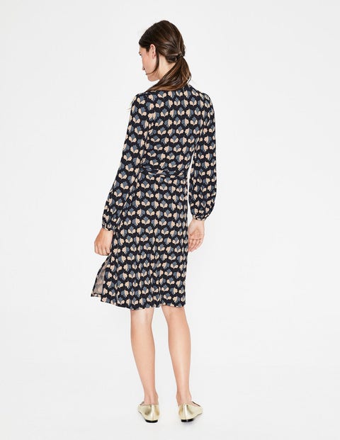 Elodie Jersey Wrap Dress - Black Oak Leaf Elodie Jersey Wrap Dress - Black Oak Leaf