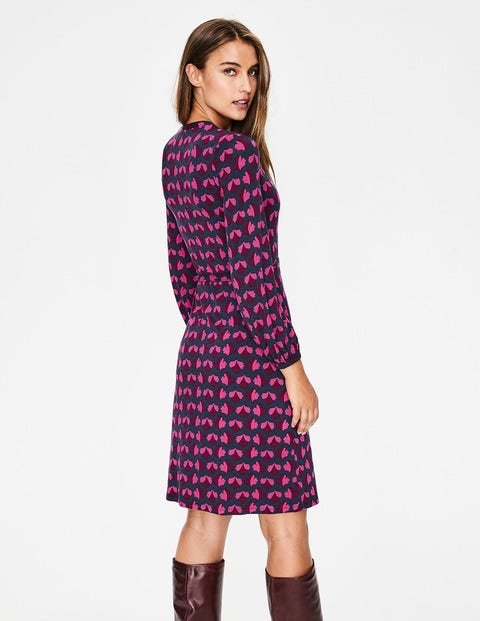 Elodie Jersey Wrap Dress - Navy Oak Leaf Elodie Jersey Wrap Dress - Navy Oak Leaf