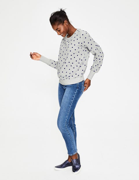 Renee Sweatshirt - Grey Marl Flocked Spot Renee Sweatshirt - Grey Marl Flocked Spot