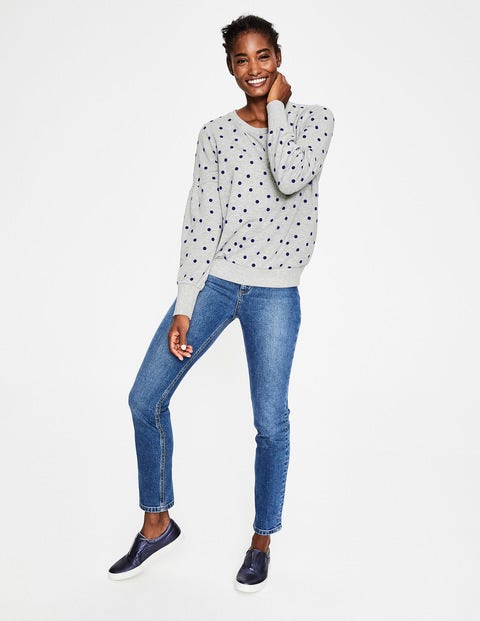 Renee Sweatshirt - Grey Marl Flocked Spot Renee Sweatshirt - Grey Marl Flocked Spot