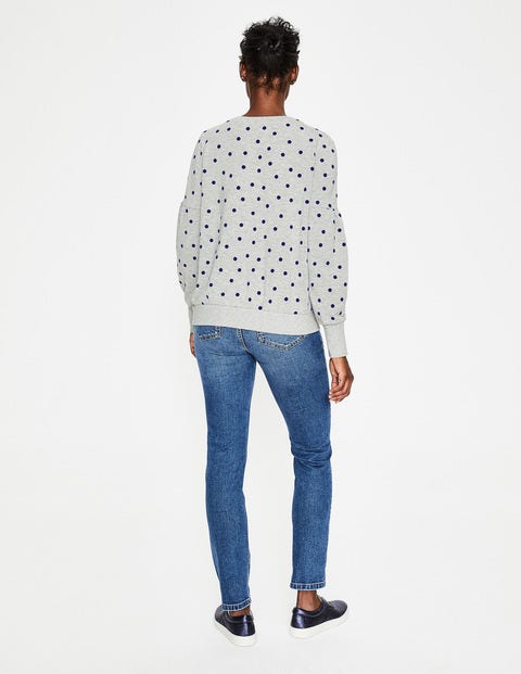 Renee Sweatshirt - Grey Marl Flocked Spot Renee Sweatshirt - Grey Marl Flocked Spot