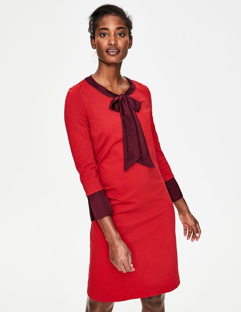 boden red dress with sleeves