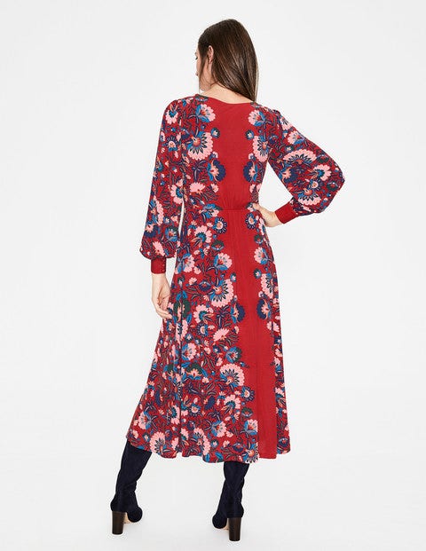 Zoe Jersey Midi Dress - Poinsettia Flourish Mirror Zoe Jersey Midi Dress - Poinsettia Flourish Mirror