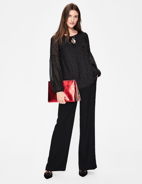 Hazel Foil Spot Top - Black Metallic Spot Hazel Foil Spot Top - Black Metallic Spot