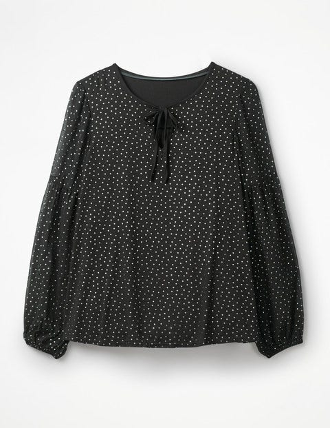 Hazel Foil Spot Top - Black Metallic Spot Hazel Foil Spot Top - Black Metallic Spot