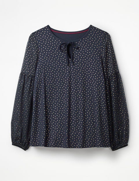 Hazel Foil Spot Top - Navy Metallic Spot Hazel Foil Spot Top - Navy Metallic Spot