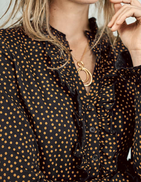 Alberta Jersey Shirt - Black Scattered Spot Alberta Jersey Shirt - Black Scattered Spot