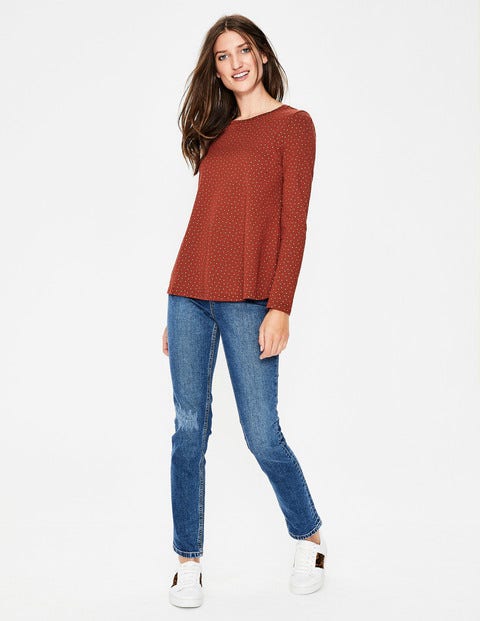 Sabrina Swing Top - Conker Glitter Spot Sabrina Swing Top - Conker Glitter Spot