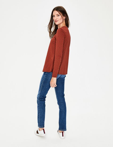 Sabrina Swing Top - Conker Glitter Spot Sabrina Swing Top - Conker Glitter Spot