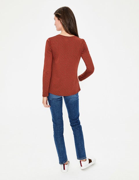 Sabrina Swing Top - Conker Glitter Spot Sabrina Swing Top - Conker Glitter Spot