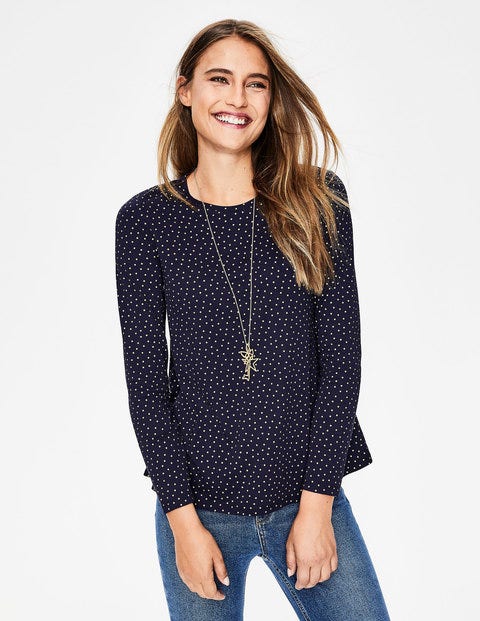 Sabrina Schwingendes Oberteil - Navy, Glitzertupfen Sabrina Schwingendes Oberteil - Navy, Glitzertupfen