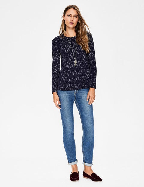 Sabrina Schwingendes Oberteil - Navy, Glitzertupfen Sabrina Schwingendes Oberteil - Navy, Glitzertupfen