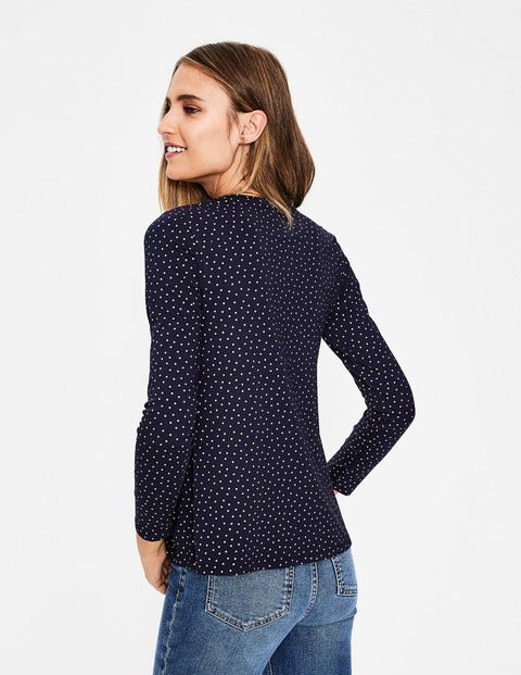 Sabrina Schwingendes Oberteil - Navy, Glitzertupfen Sabrina Schwingendes Oberteil - Navy, Glitzertupfen
