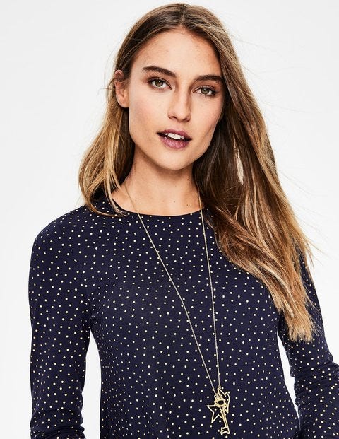 Sabrina Schwingendes Oberteil - Navy, Glitzertupfen Sabrina Schwingendes Oberteil - Navy, Glitzertupfen