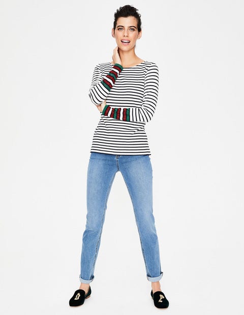 Long Sleeve Sparkle Breton - Green/Red Sparkle Cuff Long Sleeve Sparkle Breton - Green/Red Sparkle Cuff