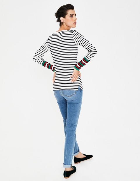Long Sleeve Sparkle Breton - Green/Red Sparkle Cuff Long Sleeve Sparkle Breton - Green/Red Sparkle Cuff