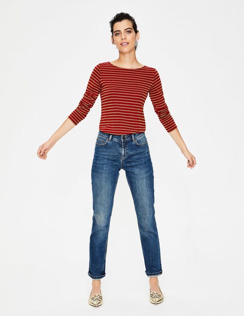 Long Sleeve Sparkle Breton - Poinsettia/Gold Sparkle Long Sleeve Sparkle Breton - Poinsettia/Gold Sparkle