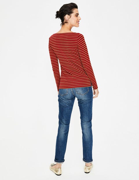 Long Sleeve Sparkle Breton - Poinsettia/Gold Sparkle Long Sleeve Sparkle Breton - Poinsettia/Gold Sparkle