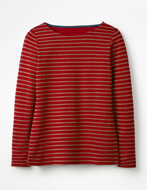 Long Sleeve Sparkle Breton - Poinsettia/Gold Sparkle Long Sleeve Sparkle Breton - Poinsettia/Gold Sparkle