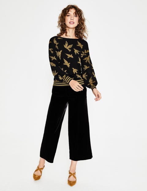 Muriel Sweater - Black/Gold Birds Muriel Sweater - Black/Gold Birds