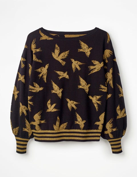 Muriel Sweater - Black/Gold Birds Muriel Sweater - Black/Gold Birds
