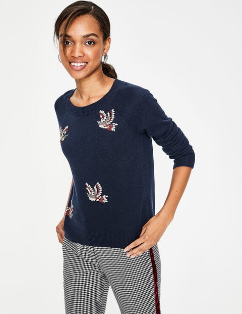 Nell Embellished Sweater - Navy Nell Embellished Sweater - Navy