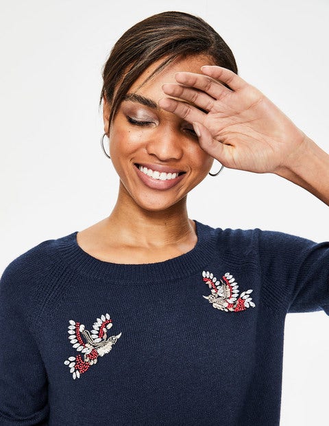 Nell Embellished Sweater - Navy Nell Embellished Sweater - Navy