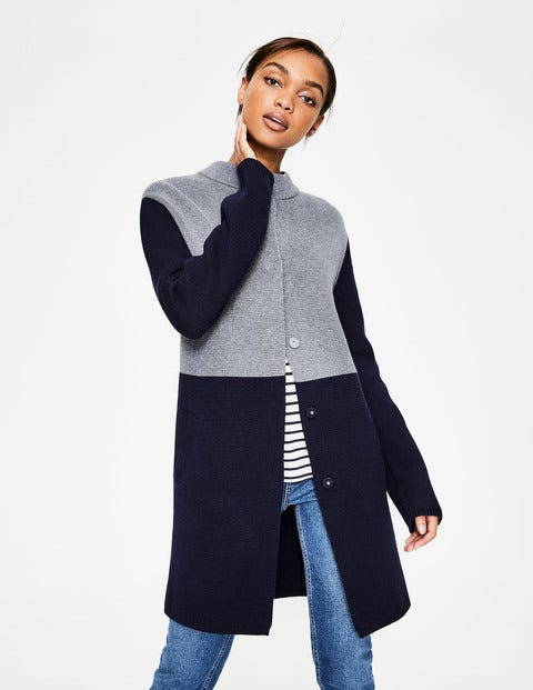 Carrie Coatigan - Navy/Grey Melange Carrie Coatigan - Navy/Grey Melange