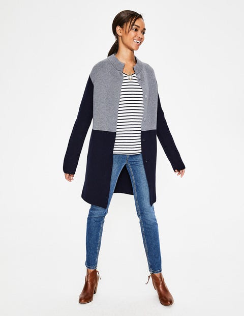 Carrie Coatigan - Navy/Grey Melange Carrie Coatigan - Navy/Grey Melange