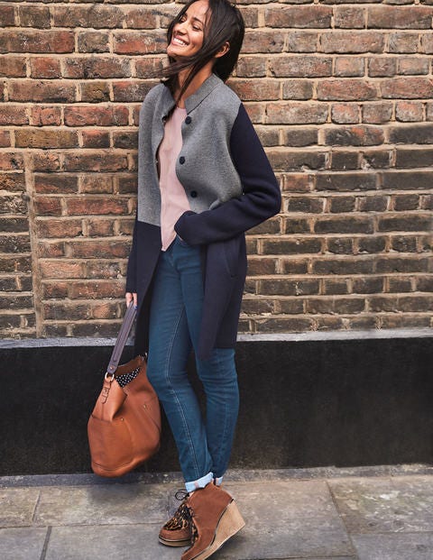 Carrie Coatigan - Navy/Grey Melange Carrie Coatigan - Navy/Grey Melange