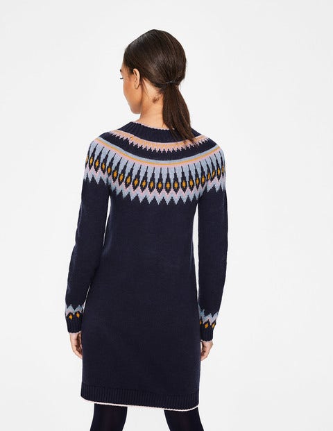 Agnes Fair Isle Dress - Navy Agnes Fair Isle Dress - Navy