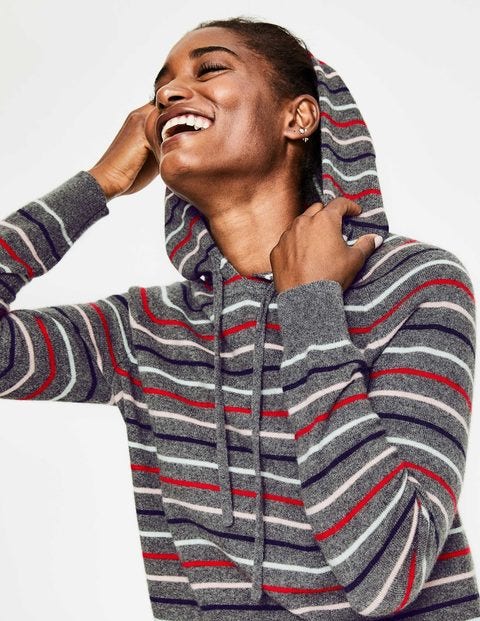 Bella Cashmere Hoodie - Rainbow Multi Stripe Bella Cashmere Hoodie - Rainbow Multi Stripe