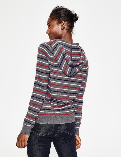 Bella Cashmere Hoodie - Rainbow Multi Stripe Bella Cashmere Hoodie - Rainbow Multi Stripe