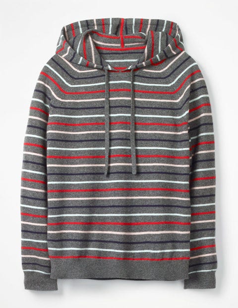 Bella Cashmere Hoodie - Rainbow Multi Stripe Bella Cashmere Hoodie - Rainbow Multi Stripe