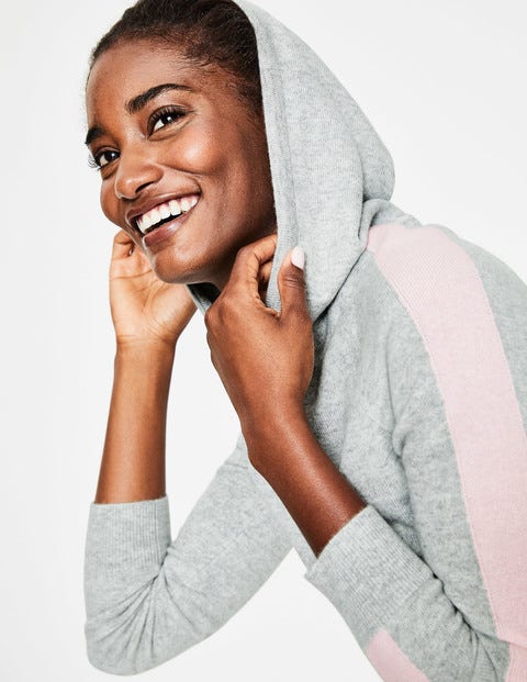 Bella Cashmere Hoodie - Silver Melange Bella Cashmere Hoodie - Silver Melange